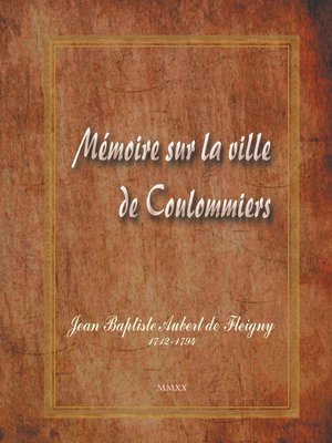 cover image of Mémoire sur la ville de Coulommiers